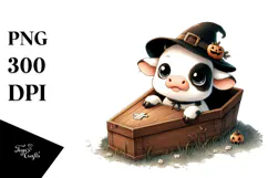 Fun Baby Cow Halloween PNG Product Image 1
