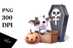 Fun Baby Cow Halloween PNG Product Image 1