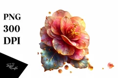 Shiny Begonia Watercolor Clipart Product Image 3