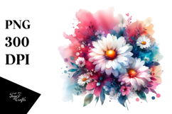 Vibrant Daisy Watercolor Abstract | Clipart Product Image 1