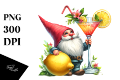 Whimsical Gnome Drinking Cocktail PNG Product Image 1