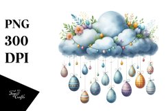 Cloud with Easter Eggs PNG Product Image 1