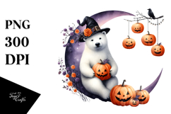 Funny Polar Bear Halloween PNG Product Image 1