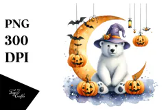 Polar Bear Dressed for Halloween, Transparent PNG Product Image 1