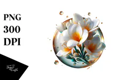 Abstract Glossy Freesia Watercolor Splash PNG Product Image 1
