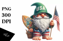 Digital Painting Gnome Green Hat | Sublimation | Clipart Product Image 3