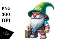 Digital Painting Gnome Green Hat | Sublimation | Clipart Product Image 1