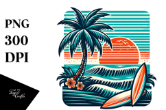 Retro Tropical Tree Surf, 20 oz Tumbler Product Image 1