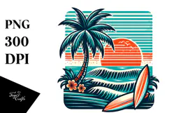 Retro Tropical Tree Surf, 20 oz Tumbler Product Image 1