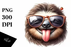 sunglasses Sloth Portrait | Watercolor Clipart Product Image 3