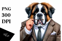 Contempt Saint Bernard with Big Eyes and es | Clipart Product Image 1