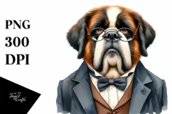 Contempt Saint Bernard with Big Eyes and es | Clipart Product Image 1