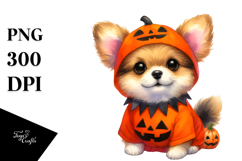 Cute Baby Dog Halloween Scenery Product Image 1