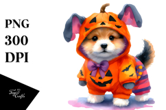 Cute Baby Dog Halloween Scenery Product Image 1