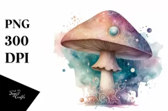 Detailed Mystical Celestial Mushroom, PNG Product Image 1