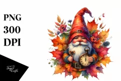 Detailed Vibrant Autumn Gnome, PNG Product Image 1