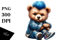 Cute Baby Bear with Proud Haircut PNG Product Image 1