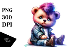 Goofy Bear with Cool Haircut PNG Product Image 1