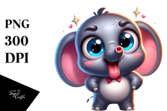 Cartoon Elephant Vector Art PNG Product Image 1