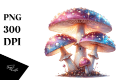 Detailed Pastel Shiny Mushroom PNG Product Image 1