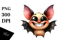 Funny Watercolor Halloween Bat Goofy Smile | Sublimation | Product Image 3
