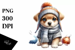 Cute Baby Dog with Big Eyes PNG Product Image 1