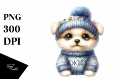 Cute Baby Dog with Big Eyes PNG Product Image 3