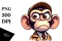 Goofy Monkey with Paint-Like Colors, Transparent PNG Product Image 1