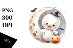 Cute Baby Swan Dressed for Halloween PNG Product Image 1