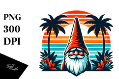 Retro Tropical Gnome Sunset, 20 oz Tumbler Product Image 1