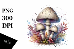 Magical Mushroom Watercolor Splash PNG Product Image 3