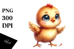 Cute Baby Chicken with Big Eyes | Sublimation | Clipart Product Image 1