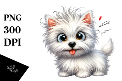 Watercolor West Highland White Terrier, PNG Product Image 1