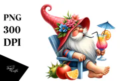 Whimsical Gnome in Summer Clothes PNG Product Image 1