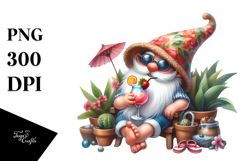 Whimsical Gnome in Summer Clothes PNG Product Image 1