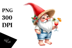 Gnome with Summer Cocktail, PNG Product Image 1
