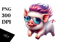 Goofy Baby Pig Running PNG Product Image 1