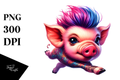 Agressive Baby Pig Running PNG Product Image 1