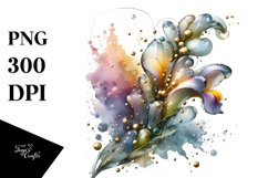 Abstract -like Snapdragon with Golden Insertions | Clipart Product Image 3