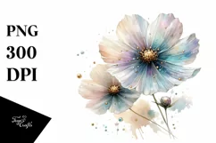 Detailed Pastel Shiny Cosmos PNG Product Image 3