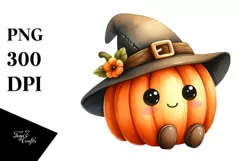 Cute Watercolor Pumpkin Hat | Sublimation | Clipart Product Image 3