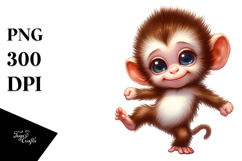 Colorful Dancing Baby Monkey PNG Product Image 1