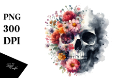 Grungy Flower Skull Product Image 1