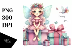 Whimsical Fairy Sitting Top PNG Product Image 1