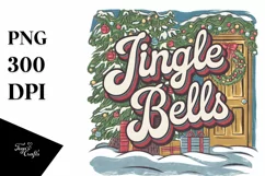 Jingle Bells Retro Christmas Png Product Image 5