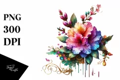 Watercolor Luxury Flower Love Splash Clipart Product Image 1
