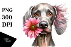 Weimaraner Funny Haircut Flower Mouth | Sublimation | Product Image 1