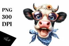 Cow Funny Cow Portrait es Excited Clipart Product Image 1