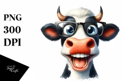Cow Funny Cow Portrait es Excited Clipart Product Image 1
