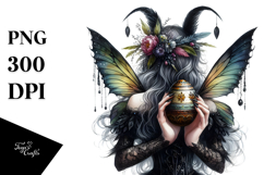Creative Gothic Fairy with Easter Egg PNG Product Image 1